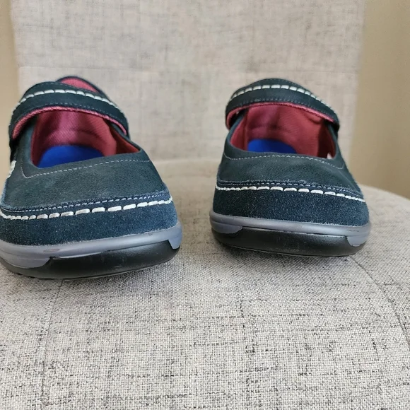 Orthfeet Blue Athens Mary Jane Leather Shoes Womes Size 9 Medium Velcro - Picture 14 of 15